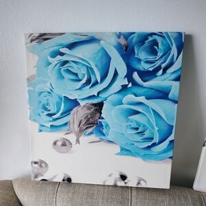 Blue Rose Canvas Art 4 Unidades